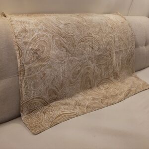 Beige Tablecloth Cotton Paisley Tone On Tone Cream Beige